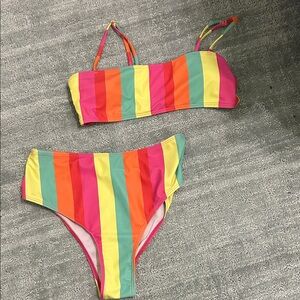 Multicolor Striped Bikini